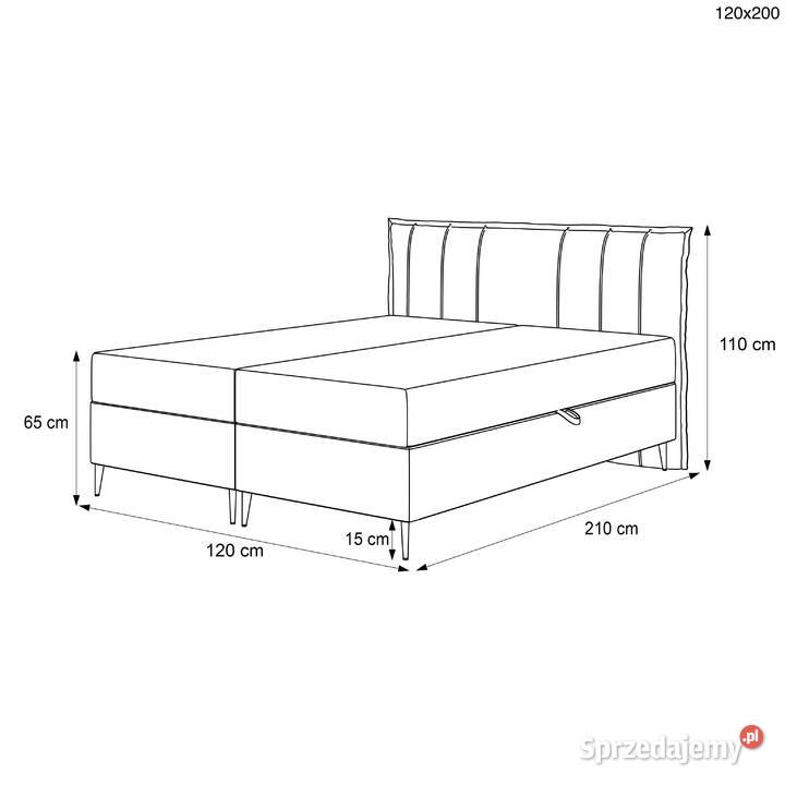 Łóżko kontynentalne z pojemnikiem Suzi różne Tarchały Małe