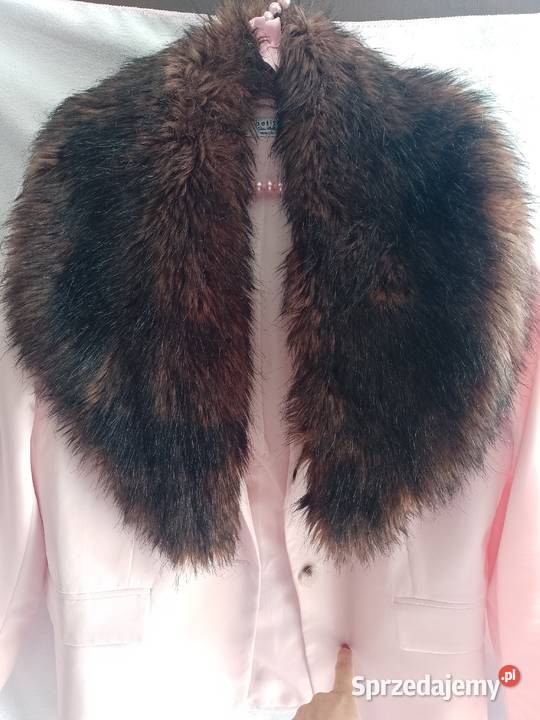Brązowy duży futrzany płaszcz z Londynu futrzana Kraków