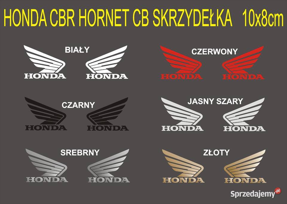 HONDA SKRZYDEŁKA 10x8 Naklejki na motocykl Kraków sprzedam