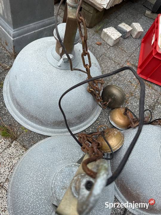 3 stare lampy industrialne wielkie solidne z dolnośląskie Długopole-Zdrój