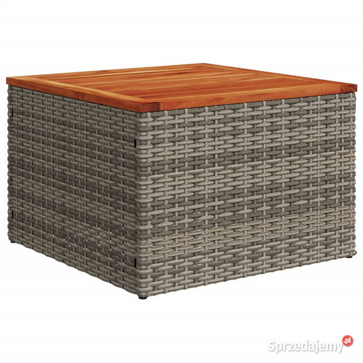 Stół ogrodowy szary 55x55x37 rattan PE i drewno Warszawa
