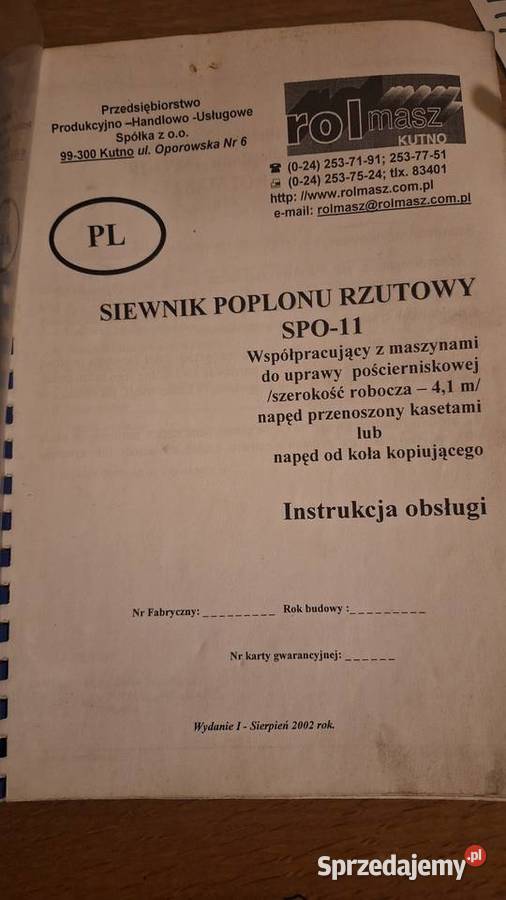 Siewnik poplonu Unia Kraj 4m do lubinu i Orneta sprzedam