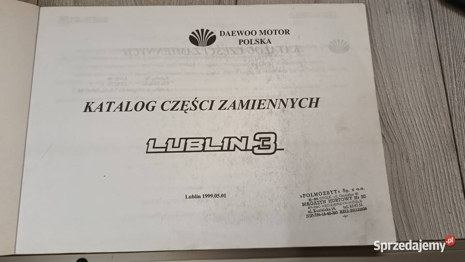 Katalog części zamiennych LUBLIN 3 Niemodlin sprzedam