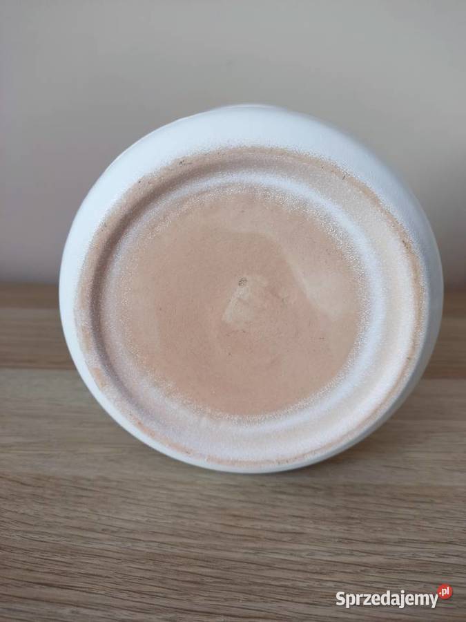 Doniczka donica osłonka ceramiczna biała fi 14 Głuchołazy