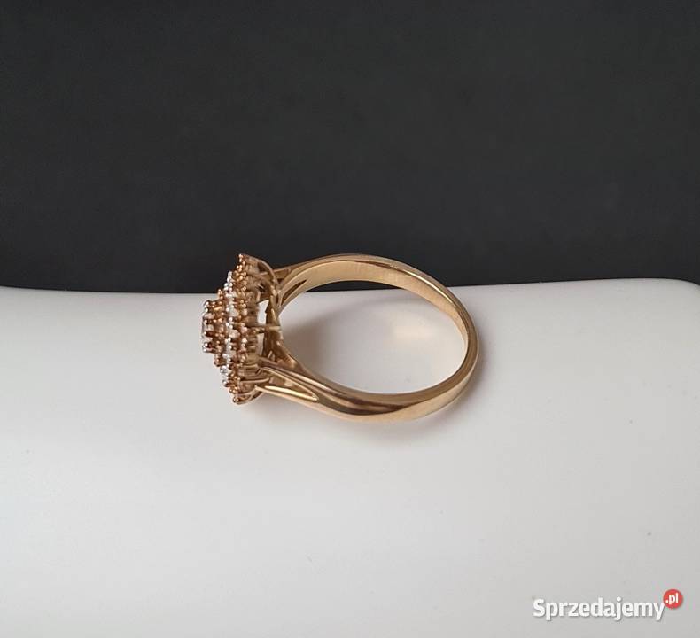 Pierścionek srebro 925 złocone diamenty Otwock sprzedam