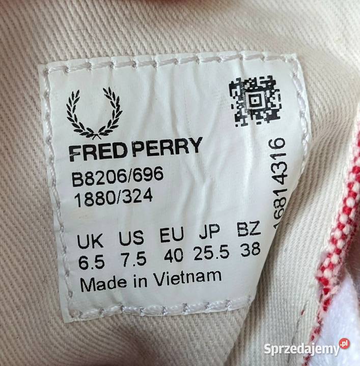 Fred Perry Canvas Sneakers US75UK65EU40 Warszawa