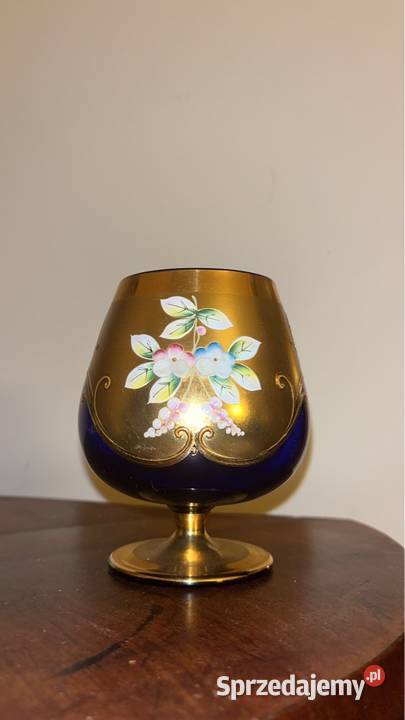 Kieliszek Bohemia Kobaltowe szkło Ręcznie Gdańsk