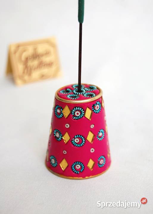 Indyjski stojak uchwyt na kadzidełka stożek róż Lublin