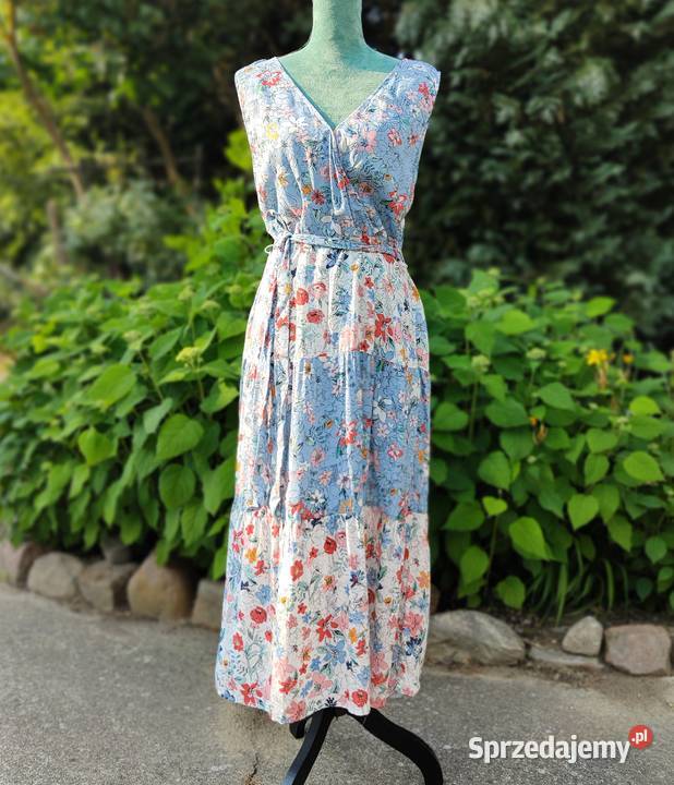 Długa sukienka CA 42 XL biała niebieska kolorowe zachodniopomorskie Szczecin