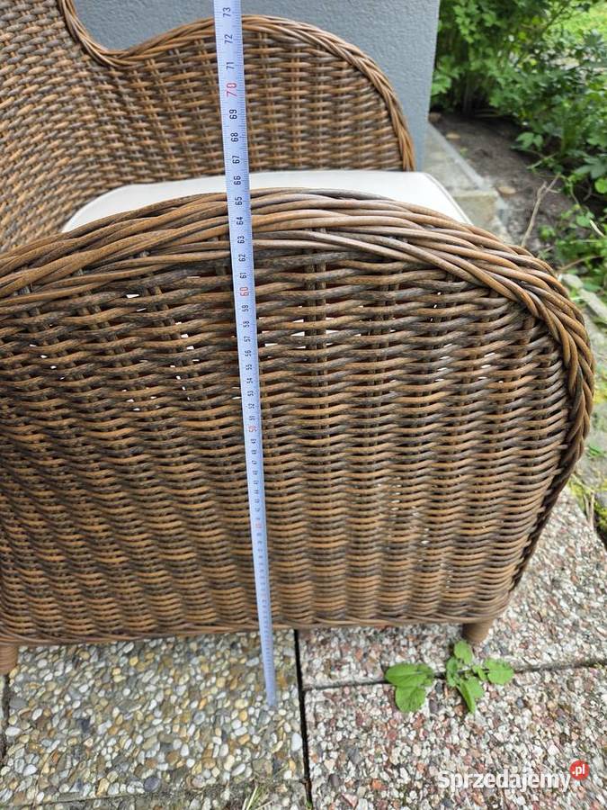 Duże wygodne Fotele ogrodowe na taras Rattan 58cm Łask