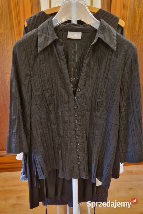 Damska letnia BLUZKA Wallis czarna rozpinana 3/4 Lublin