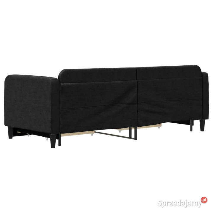 Sofa rozsuwana z szufladami czarna tkanina mazowieckie Warszawa