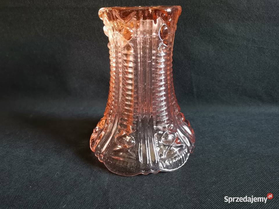 Stary duży różowy wazon HSG Ząbkowice design PRL Katowice