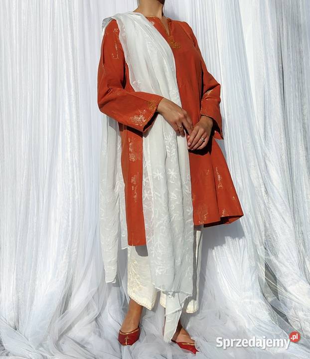 2 Duża chusta szal dupatta haftowana szyfon Dla kobiet Szczecin