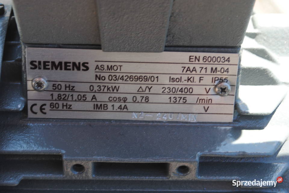 Motoreduktor kątowy 037kw 240obrmin Kargowa