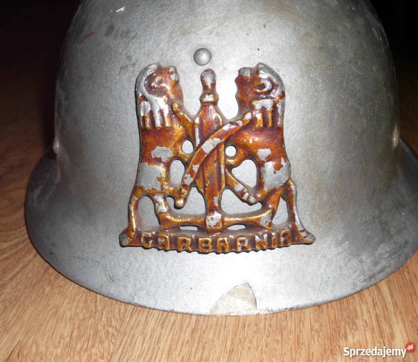 Stary hełm strażacki z emblematem PIĘKNY małopolskie Kraków