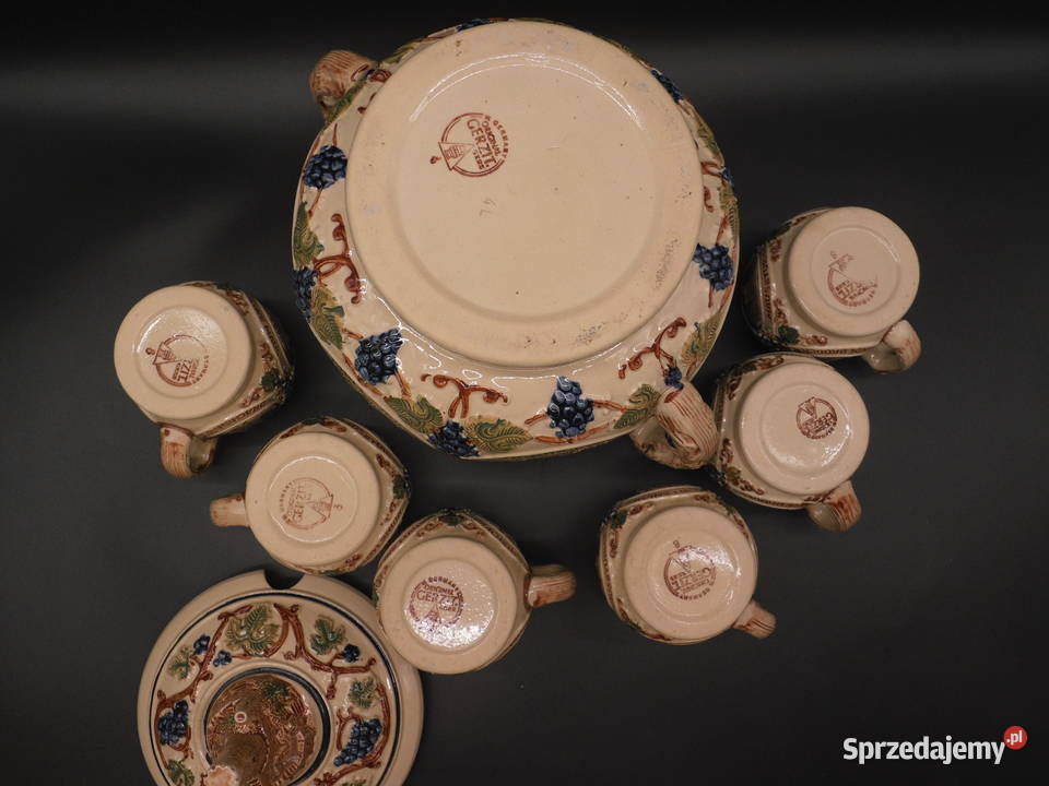 Zabytkowy niemiecki zestaw do ponczu grzańca Raszków