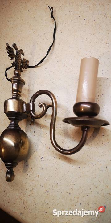 Mosiężny kinkiet z dwugłowym orłem AustroWęgry Gdańsk