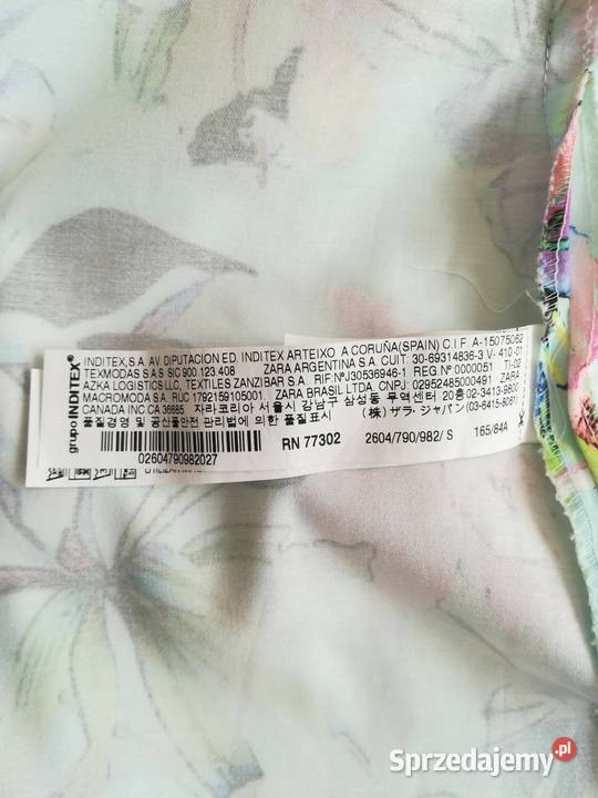 Zara Woman sukienka w kwiaty S bawełniana Olsztyn