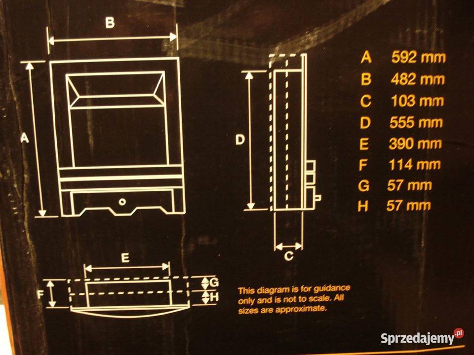 wkład kominkowy elektryczny LED świeci i grzeje