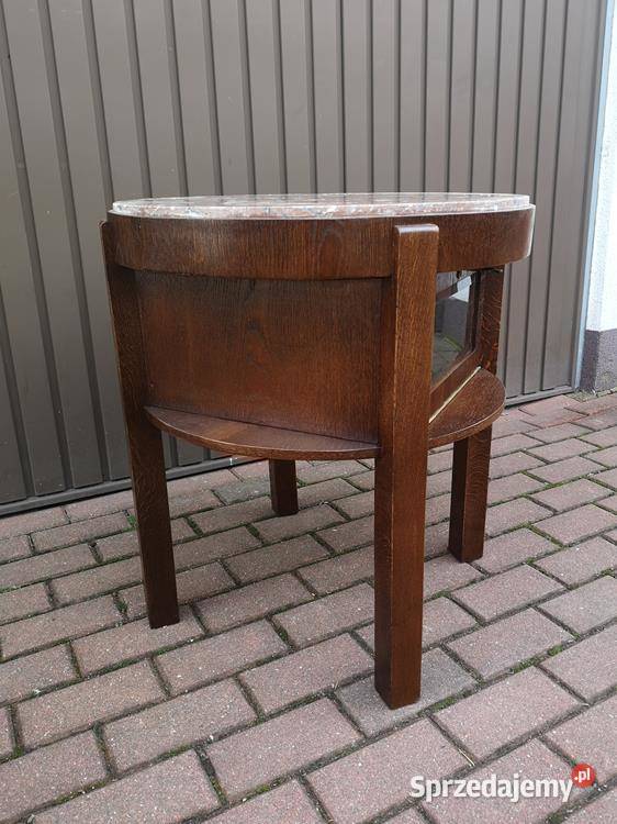 Stolik Barek Okrągły ARTDECO Dębowy Stary Antyk sprzedam