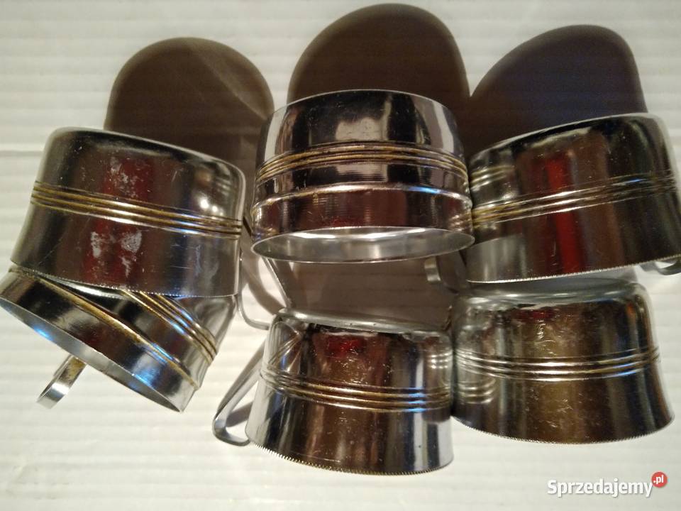 Koszyczki aluminiowe na szklanki z uchwytem PRL Gliwice