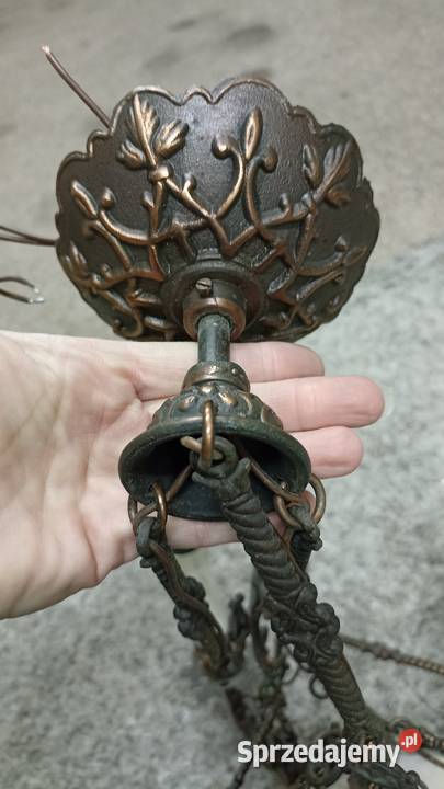 Zabytkowy metalowy mosiężny żyrandol retro Radzyń Podlaski sprzedam