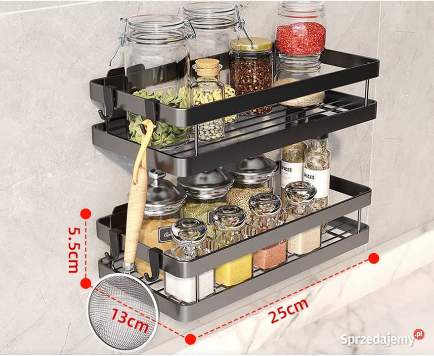 Przybornik czarny metalowy do kuchni 2 Warszawa