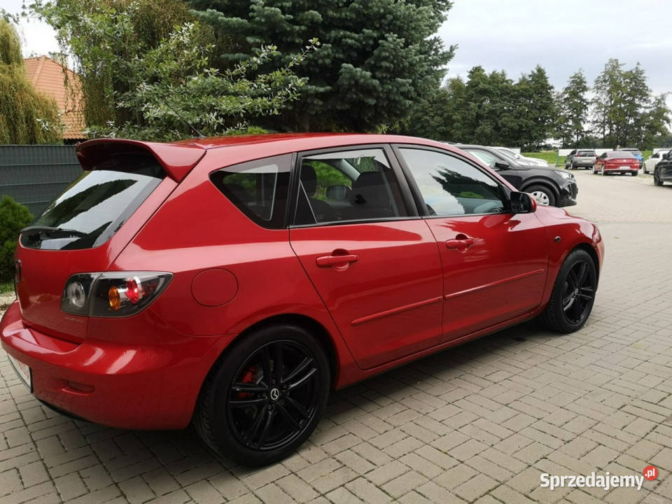 Mazda 3 16 DOHC 105 Klimatronk Isofix Halogeny czerwony Motoryzacja dolnośląskie Strzegom