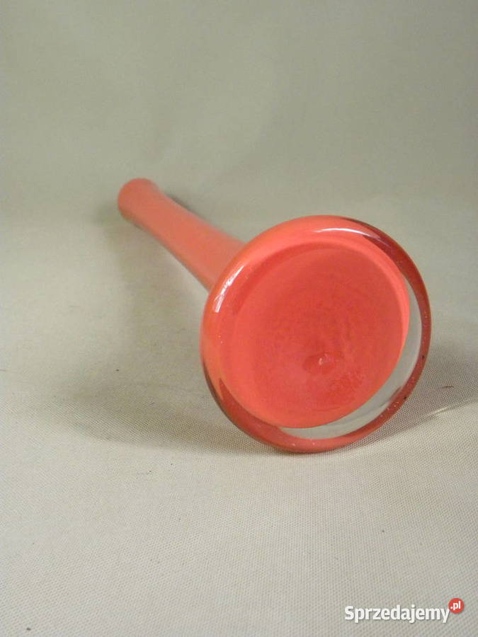 Szklany wysoki flakon wazon czerwony Legnica sprzedam