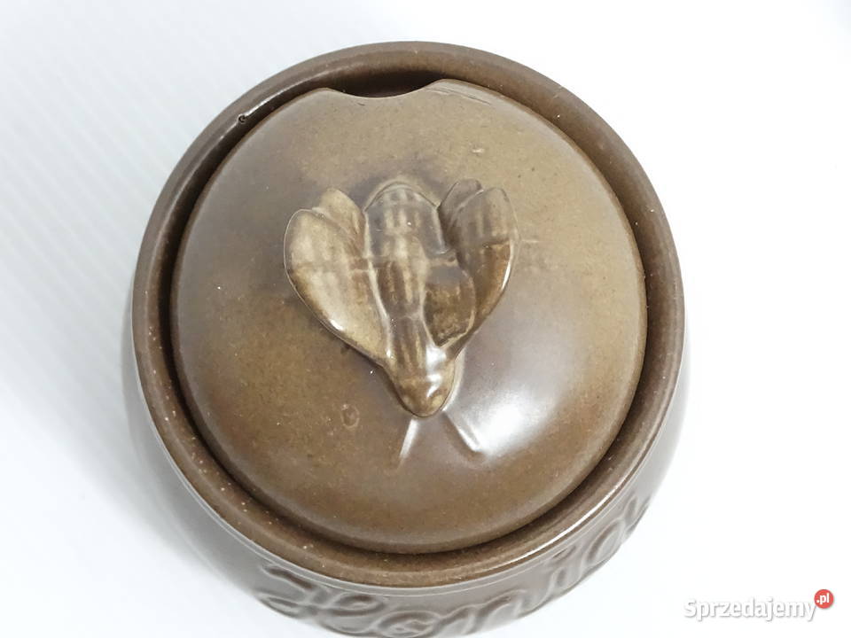 Ceramiczny pojemnik na miód z pszczołą Honig lubelskie Biłgoraj