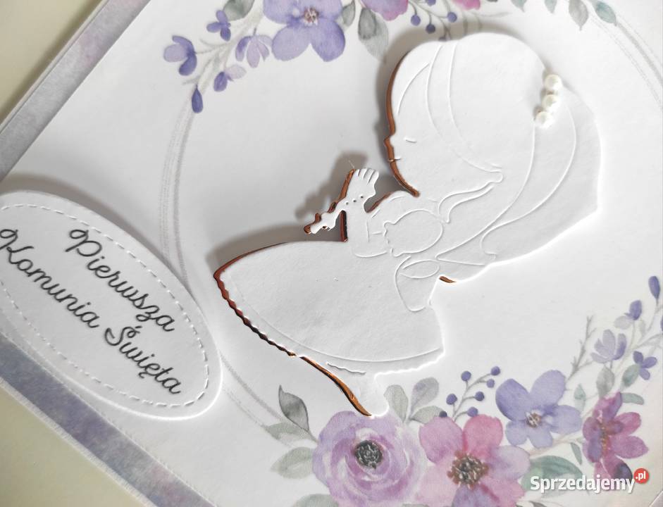 Kartka na Komunię Świętą ręcznie robiona Łódź