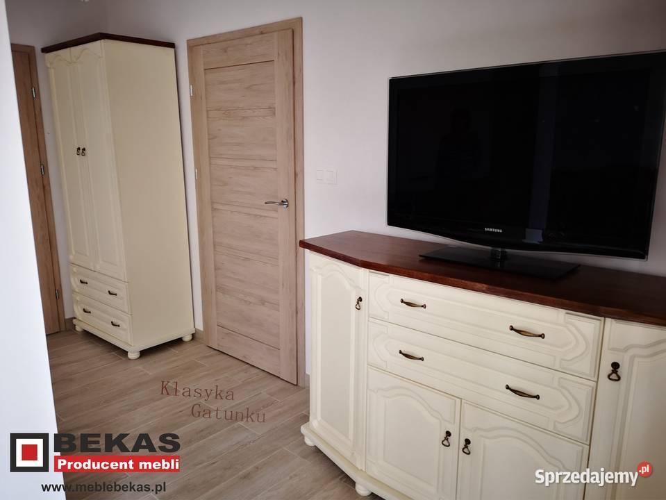 Komoda 180 Biała Wanillia ECRU Blat Dąb Rustikal 81cm łódzkie