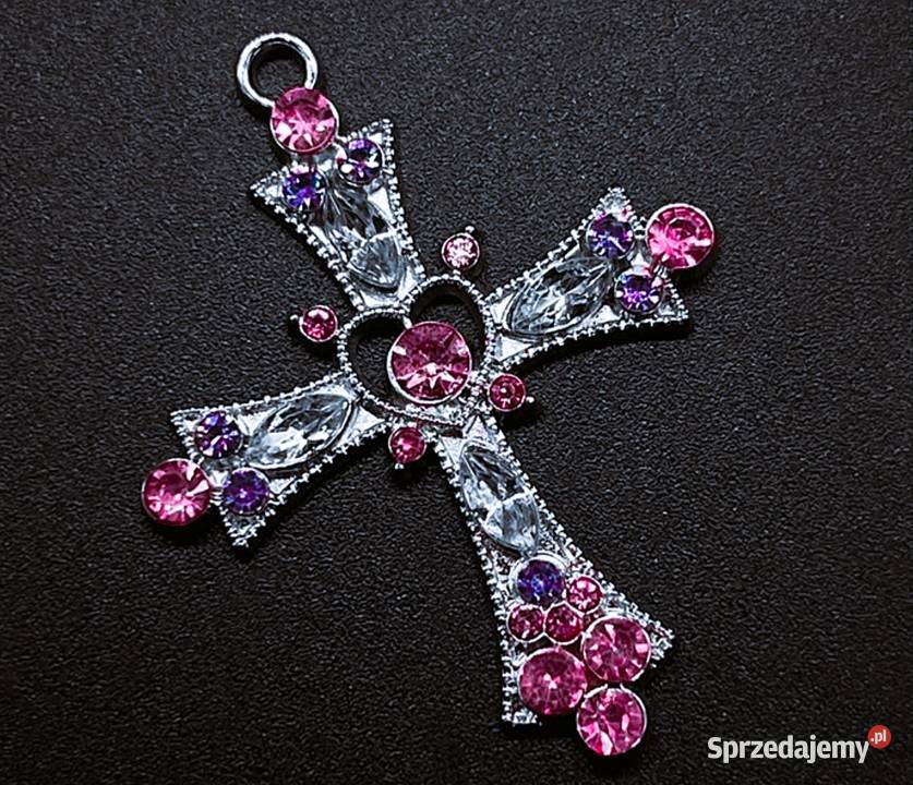 Naszyjnik Krzyżyk Wisiorek Zawieszka Metal Poraj