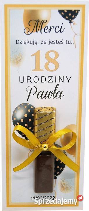 Merci jako podziękowanie gości z okazji urodzin Moda i Styl Zielona Góra