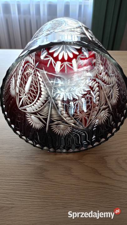 Kryształowy wysoki wazon Ręczno