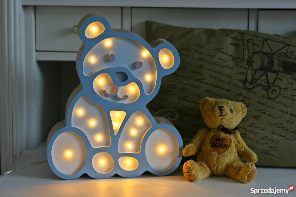 Drewniana lampa LED MIŚ wielkopolskie Poznań