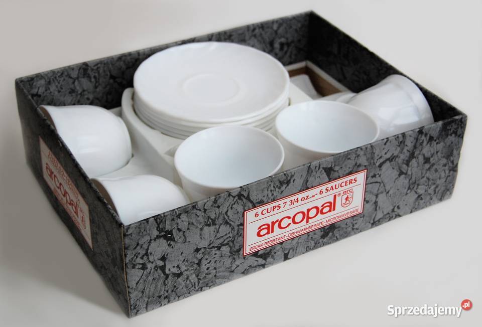 Filiżanki Arcopal Francja 200 ml 5 białe szkło Lublin