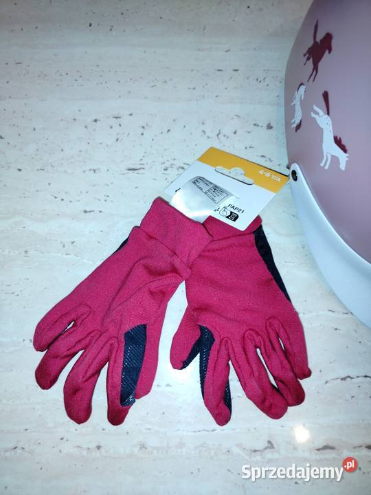 Kask i rękawiczki do jazdy konnej FOUGANZA kujawsko-pomorskie Bydgoszcz sprzedam