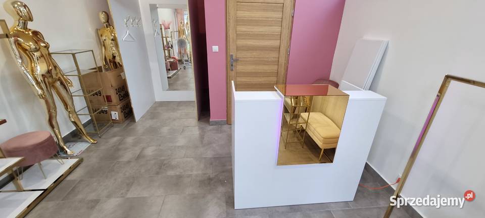 Lada recepcyjna Recepcja Loko Gold Złote Lustro Będzin