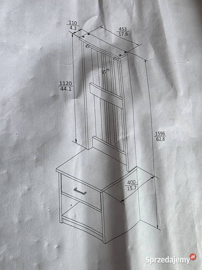 vidaXL Wieszak na płaszcze SANDNES biały 40cm Poręba sprzedam