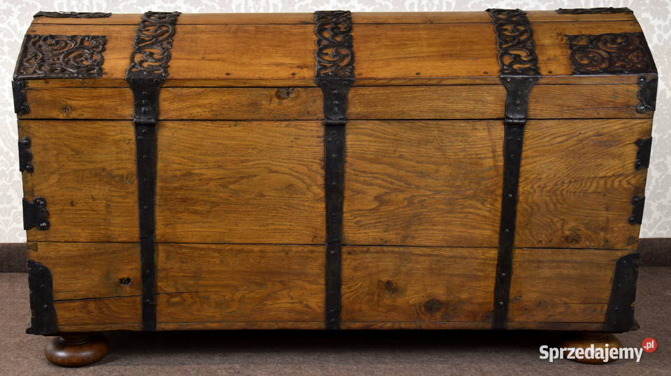 Skrzynia barokowa XVIII wiek okuta antyk Swarzędz