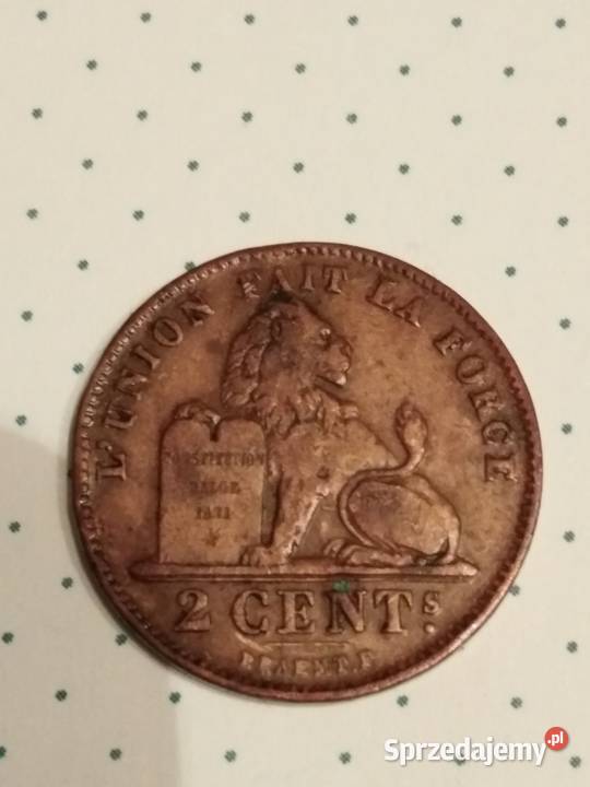 Moneta 2 centymy Belgia 1905 lubuskie Żary