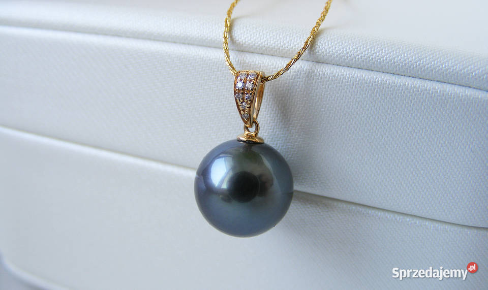 Perła Tahiti morska 10mm diamenty 0021ct Wisiorki Warszawa