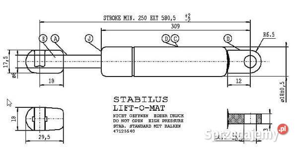 Sprężyna gazowa L580410N CA0156RA Kamionna sprzedam