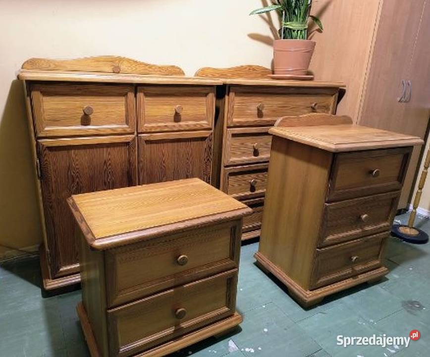 komody szafki z szufladami zamykane sosnowe świętokrzyskie Kielce sprzedam