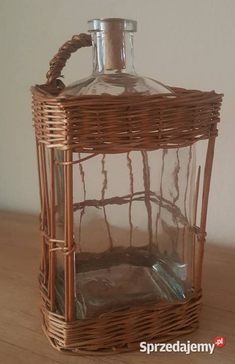 Szklany baniak galon z wiklinowym uchwytem 2 Pozostałe Katowice