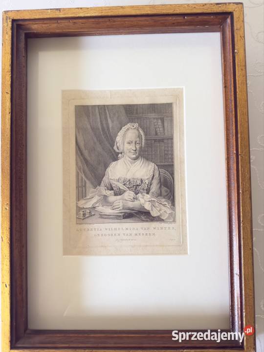 Antyczny Miedzioryt Portret Lucretia Wilhelmina Czerwionka-Leszczyny