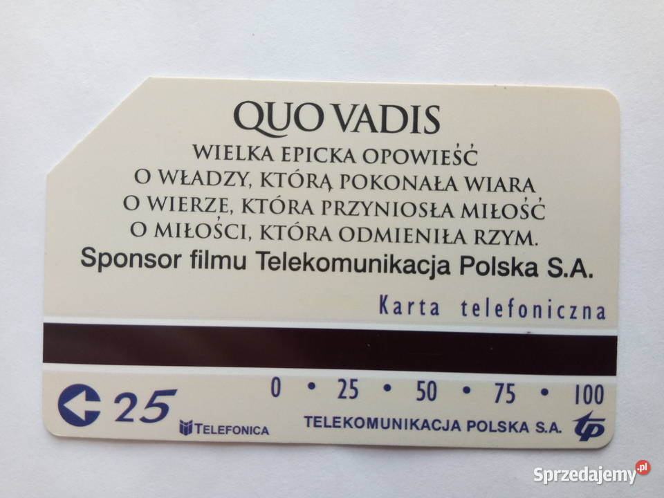 Karta telefoniczna przedstawiająca Quo Vadis 25 Dąbrowa Górnicza