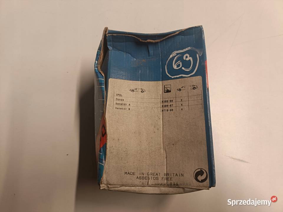 Opel Senator A B PRZEDNIE KLOCKI HAMULCOWE przód osobowe Rudka